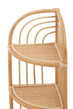 Three Tier Natural Rattan Corner Shelf Unit