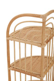 Three Tier Natural Rattan Corner Shelf Unit