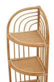 Three Tier Natural Rattan Corner Shelf Unit