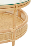 Round Rattan Coffee Table With Glass Top