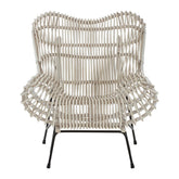 White Weaved Rattan Occasional Chair