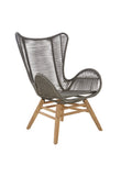 Grey Rope Lounge Chair And Footstool