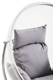 Clear Swing Chair With Grey Cushions