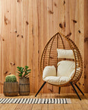 Natural Rattan Effect Egg Chair