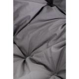 Black Rattan Effect Double Hanging Chair with Plush Grey Cushions