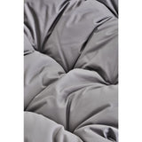 Black Rattan Effect Double Hanging Chair With Grey Cushions