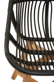 Black and Teak Natural Rattan Chair