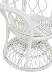 Grey And White Natural Rattan Curved Chair