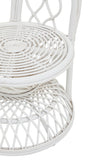 Grey And White Natural Rattan Curved Chair