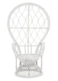 Grey And White Natural Rattan Curved Chair
