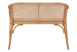 Natural Cane and Beech Wood Bench with Backrest