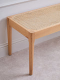 Natural Cane and Beech Wood Bench Seat