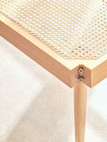 Natural Cane and Beech Wood Bench Seat