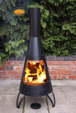 Cono Large Conical Shaped Steel Chimenea With Copper Coloured Mouth Rim