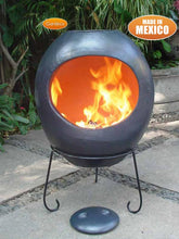 Ellipse XL Mexican Chimenea in charcoal grey