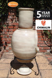 Asteria XL Chimalin AFC chimenea in glazed cappucino, including lid & stand