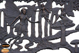 Steel framed cast iron bench with fairies