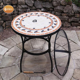 Traditional Tile Mosaic Fire Bowl Table inc BBQ Grill and Matching Closing Lid