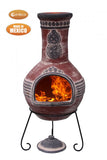 Azteca X-Large Mexican Chimenea in Red and Grey