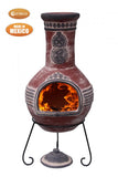 Azteca X-Large Mexican Chimenea in Red and Grey