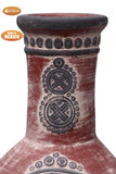 Azteca X-Large Mexican Chimenea in Red and Grey