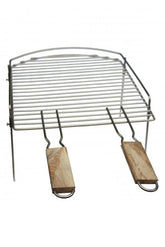 Stainless Steel BBQ Grill for STELLA Chimeneas, 2 handles and balcony