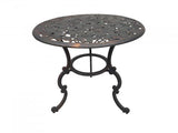 100% Round Cast Iron Table with Leaves motif, 76cm high