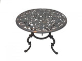 100% Round Cast Iron Table with Leaves motif, 76cm high