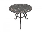 100% Round Cast Iron Table with Leaves motif, 76cm high