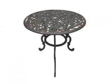 100% Round Cast Iron Table with Leaves motif, 76cm high