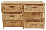 Natural Rattan Six Drawer Chest