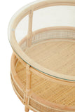 Round Rattan Coffee Table With Glass Top