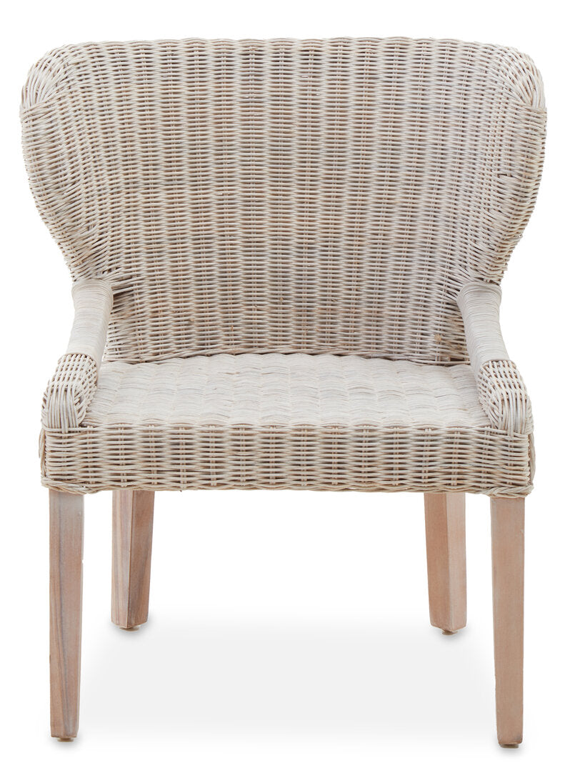 Winged Back Wicker Chair