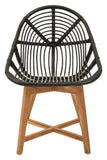 Black and Teak Natural Rattan Chair