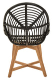 Black and Teak Natural Rattan Chair