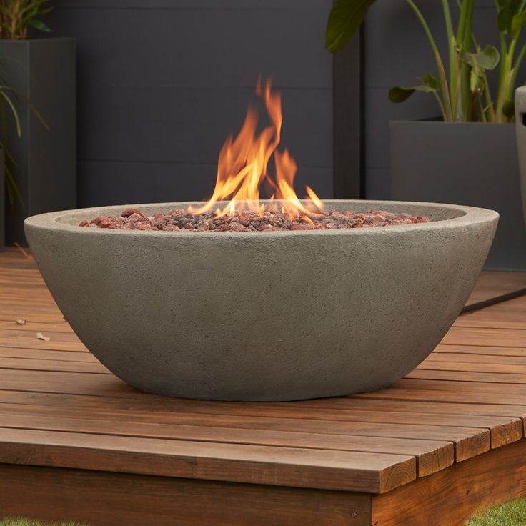 Traditional Propane Fire Pit Bowl in Slate
