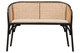 Natural Cane Bench with Black Beech Wood Frame