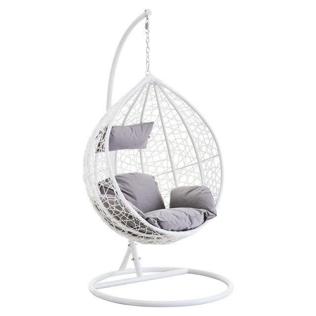 White Rattan Effect Hanging Chair