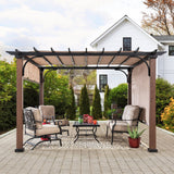 Metal Pergola with Natural Wood Finish