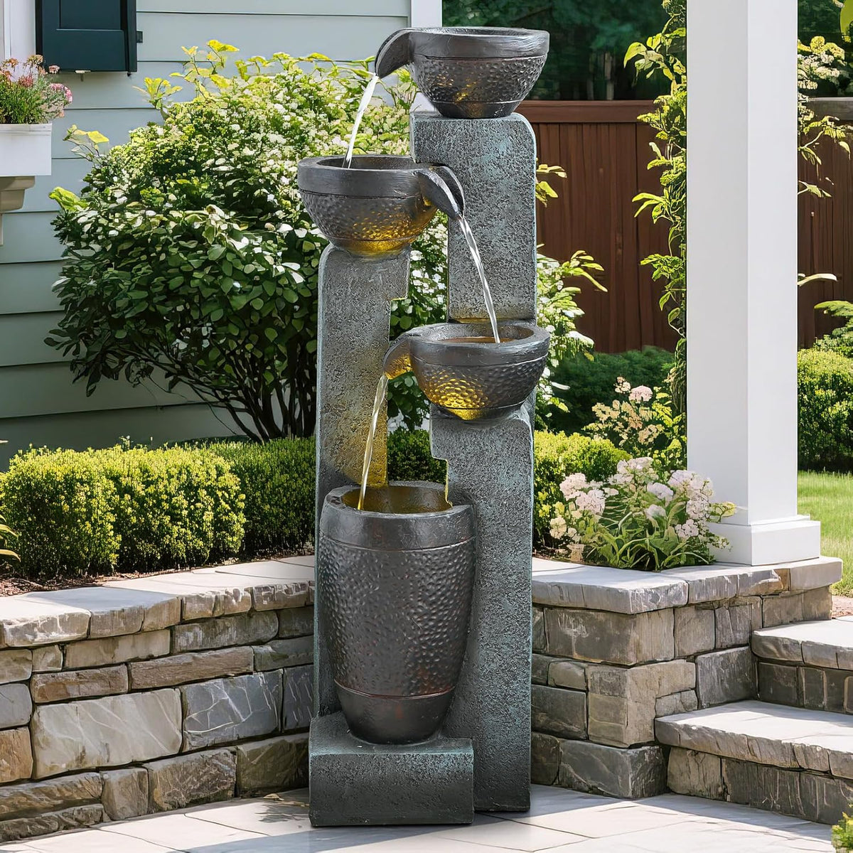 Water Fountain with LED Light & Pump