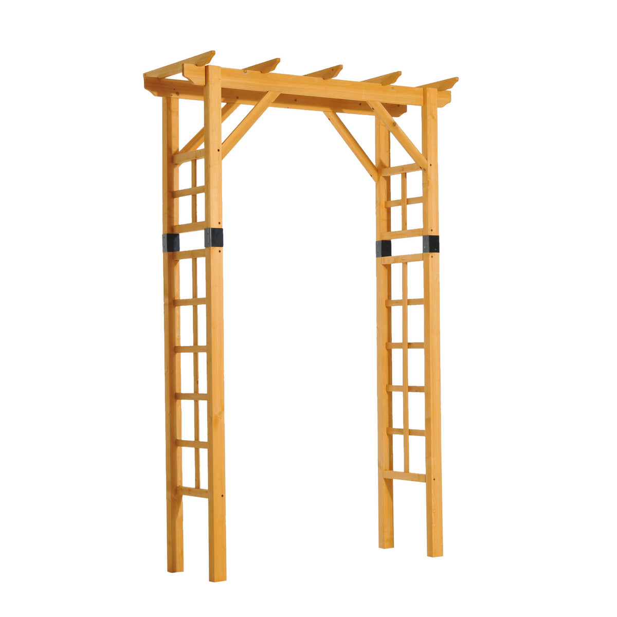 7' Wood Steel Arched Trellis Arch
