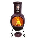 Asteria XL Chimalin AFC chimenea in glazed purple, including lid stand