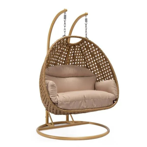 Wicker Hanging 2 Person Egg Swing Chair