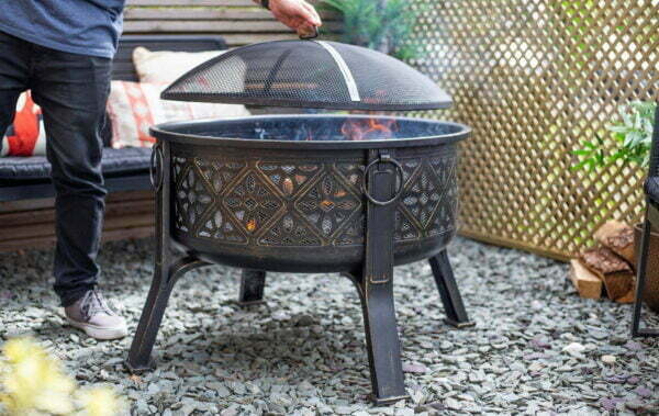 Moresque Steel Patterned Firepit