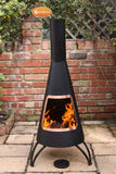 Cono Large Conical Shaped Steel Chimenea With Copper Coloured Mouth Rim