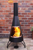 Cono Large Conical Shaped Steel Chimenea With Copper Coloured Mouth Rim