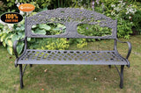 100% cast iron bench with tree
