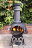 Toledo XL cast iron chimenea in black