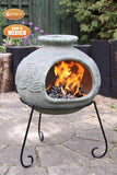 Elfyn wide bellied Mexican chimenea Celtic theme including stand