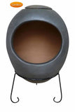 Ellipse XL Mexican Chimenea in charcoal grey